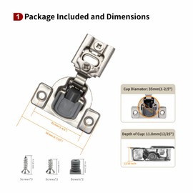 STIANC 2 Pack 3/4" Overlay 2D Soft Close Hinges for Face Frame Kitchen Cabinet, 3 Way Adjustability, Quiet Self-Shut Door,105 Degree