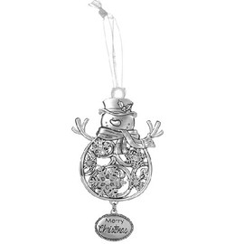 Merry Christmas Snowman Ornament