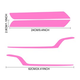 TOMALL 2 Pair Headlight Fog Light Vinyl Films Smoke Tint Compatible with Honda 10th Gen Accord 2018-2023 Light Transmission Tint Wrap Exterior Self-Adhesive Sticker Decorations Trim (Pink)