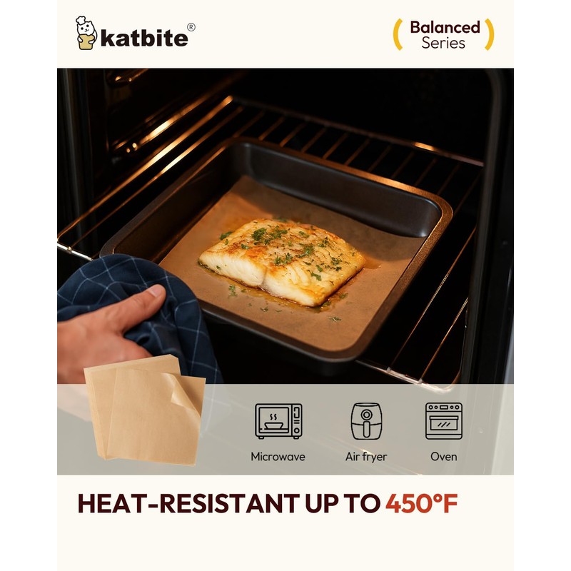 Katbite 200 Pcs Parchment Paper, 8 x 8 Inch Unbleached