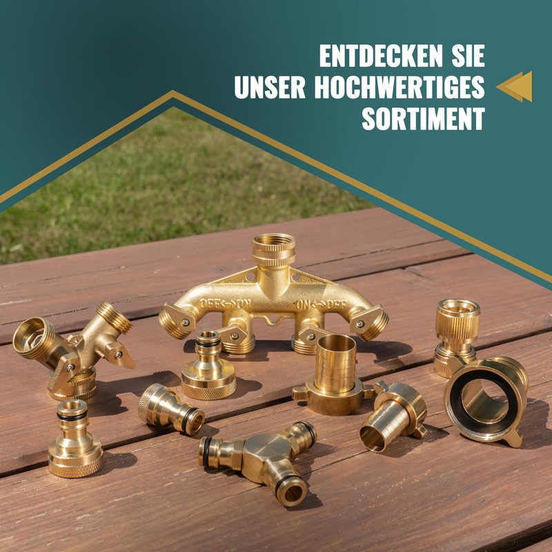 Poppstar Plug-In System Hose Coupling Brass with Water Stop for