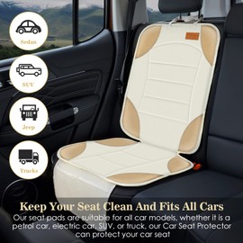 Siivton Car Seat Protector for Child Car Seat, Car Seat Cushion for Leather and Fabric Seats, 2 Mesh Pockets, Non-Slip Bottom, Waterproof Protectors for Vehicles Baby Pets (2 Pack)