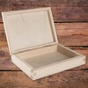 Small Shallow Flat Lidded Wooden Box with Magnetic Closure |