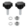 sourcing map 2pcs Star Clamping Knobs with Nuts Washers, M12
