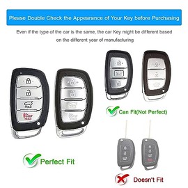 Funda para Llavero Hyundai con Llavero, Carcasa Protectora de Silicona para Llavero Hyundai Elantra Elantra GT Sonata Tucson Ioniq Llave Inteligente de 4 Botones, Paquete de 2 (Hyd-4-BB)