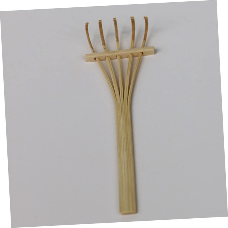 Toyvian Bamboo Rake Five Teeth Rake Sand Table Rake Mini
