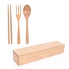 4Pcs/Set Chopsticks and Spoon Set Portable Wooden Tableware with Box