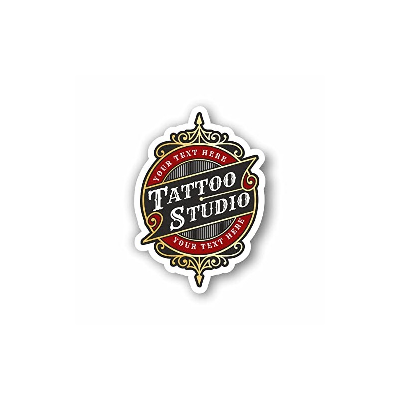 AMA SHOP Customizable tattoo studio sticker with your pvc logo