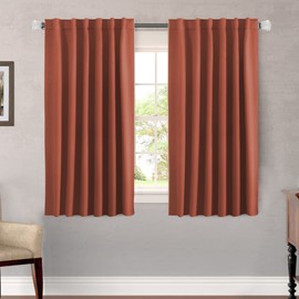 H.VERSAILTEX Blackout Curtains Thermal Insulated Window Treatment Panels Room Darkening Blackout Drapes for Living Room Back Tab/Rod Pocket Bedroom Draperies, 52 x 54 Inch, Orange, 2 Panels