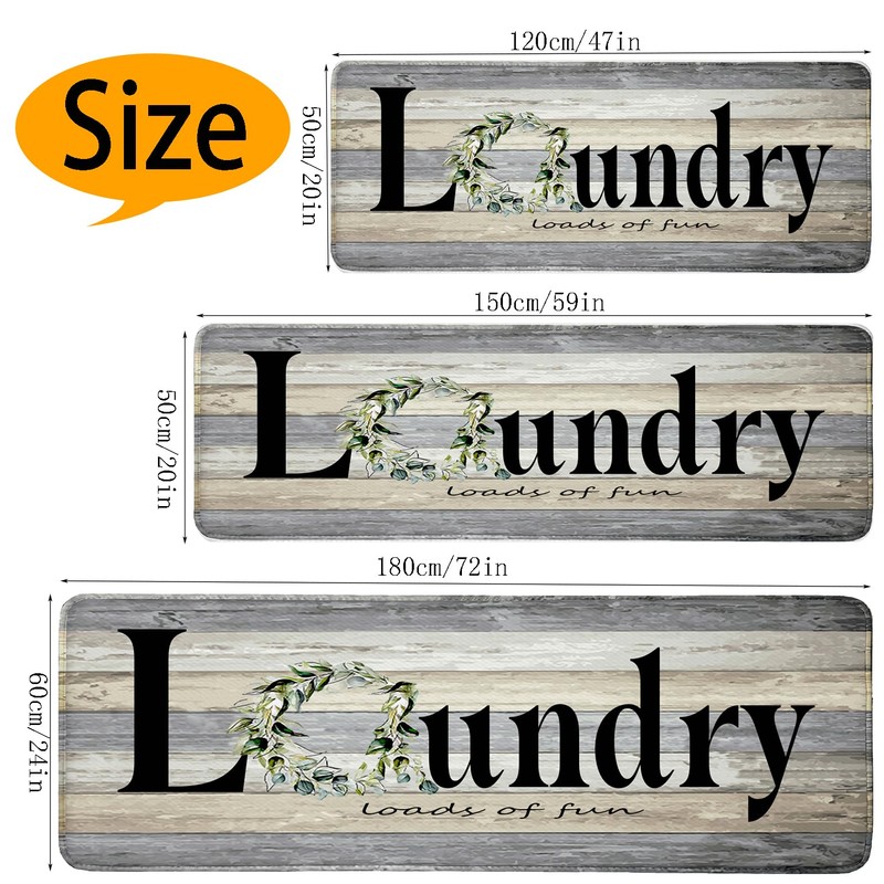 Laundry Room Organization, 20"X47" Non-Slip Laundry Room Runner, Waterproof Kitchen