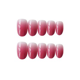 24pcs Gradient Glitter Red Color Wedding Coming of Age Pastel Nail