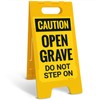 Osha Caution Open Grave Do Not Step On Sidewalk Sign