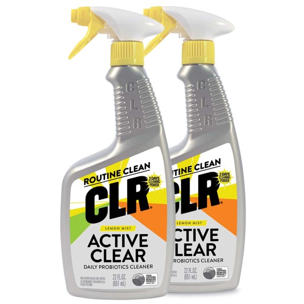 CLR Active Clear Daily Probiotics Cleaner 22 Ounce Bottle (Lemon Mist, Pack of 2)