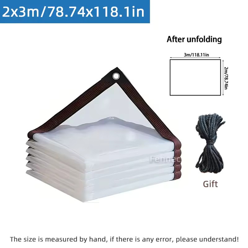 Transparent Waterproof PE Tarp with Reinforced Edges & Grommets