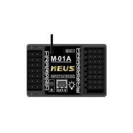 MEUS RACING 2.4GHz RC Receiver M-01A Long Range Control RX Compatible with MEUS Racing RC Transmitter ME-10B for RC Car/Boat/Tank etc. (8CH w/Light Control)