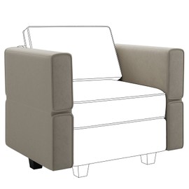 Belffin Modular Sofa Armrest Backrest Module for Modular Sectional Sofa Couch Side Armrest, Backrest Velvet Grey