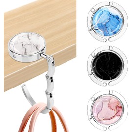 Zikenis Soporte de bolsillo para mesa, 4 ganchos para bolsos de mesa, ganchos plegables antideslizantes, para bolsos en el escritorio, restaurante, juego de ganchos para bolsos