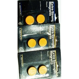 Set Of 3 Aronson Extra Strength Magnets YELLOW ROUND Perfect for Teachers