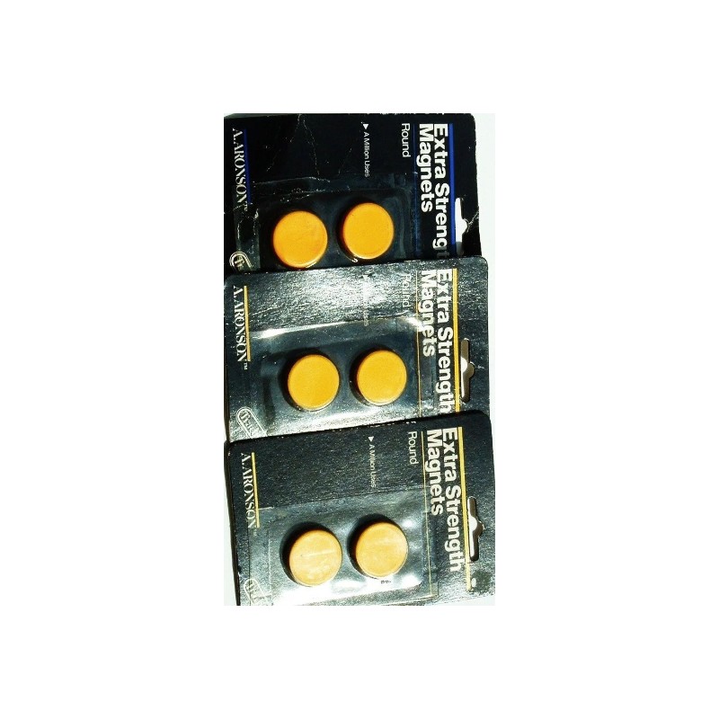 Set Of 3 Aronson Extra Strength Magnets YELLOW ROUND Perfect