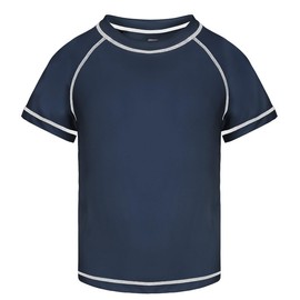 Csqtongan Boys' Swimming Shirt UV Shirt Swimming Top Swimming Shirt Kids Short Sleeves Rash Guard Swimwear Quick Dry T-Shirt, darkslategray