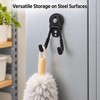 Magnetic Garage Hook, Heavy-Duty Double-Prong Tool Hanger, No-Drill Magnetic Storage