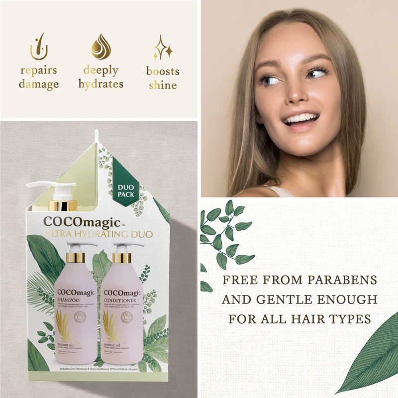 CocoMagic Shampoo and Conditioner Duo - Infused with Coconut Oil