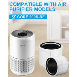 Pack of 2 HEPA Replacement Spare Part Activated Carbon Filter Set Compatible with LEVOIT Core 200S Air Purifier, Filter Part Number: Core 200S-RF