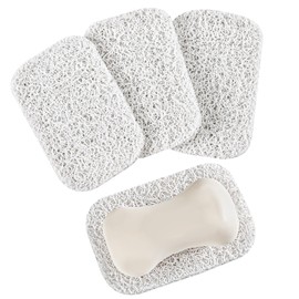 4 Pack Soap Holder Pad，Soap Holder for Kitchen & Bathroom，White Non-Slip Soap Lifting Pads for Soap Dish