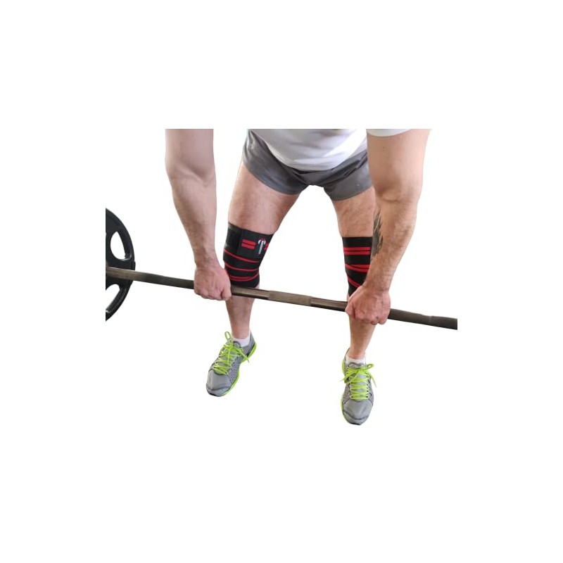 Knee Wraps Vendas elásticas levantamiento de Pesas Paquete con un
