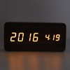 LED Table Clock Wood Look, Alarm Clock Digital Radio Clock,