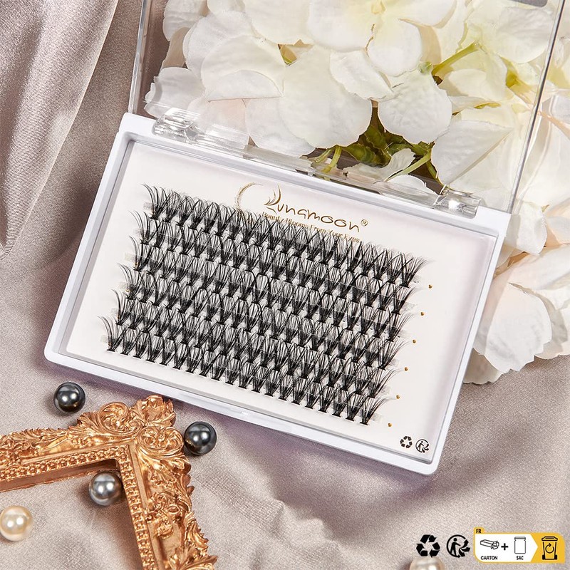 Lunamoon DIY Cluster Eyelashes, Individual Eyelashes for Eyelash Extension, DIY