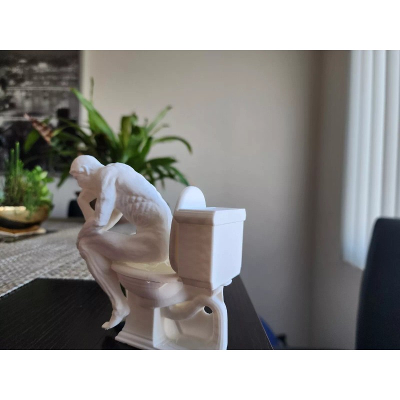 Unique Thinker Toilet Figure - Unique 3D Printed Bathroom Décor