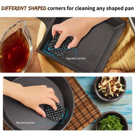 Limpiador de hierro fundido 316L para sartén de hierro, inserto de silicona, peso ligero, uso de por vida, cepillo de limpieza de cadena Herda, herramienta de raspador de metal para sartén de acero, wok, olla