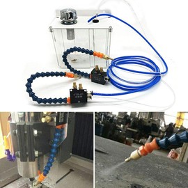 Knwigoe Coolant Cutting Cooling Spray Pump Mist Sprayer Coolant Misting Spray System with Air Filter Solenoid Valve for CNC Lathe Milling Metal Engraving