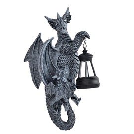 OGVOGV Dragon-Shaped Wall-Mounted Solar lamp Statue, Suitable for Outdoor Spaces Such as courtyards and Gardens, Featuring Both Artistic Appeal and Lighting Function.