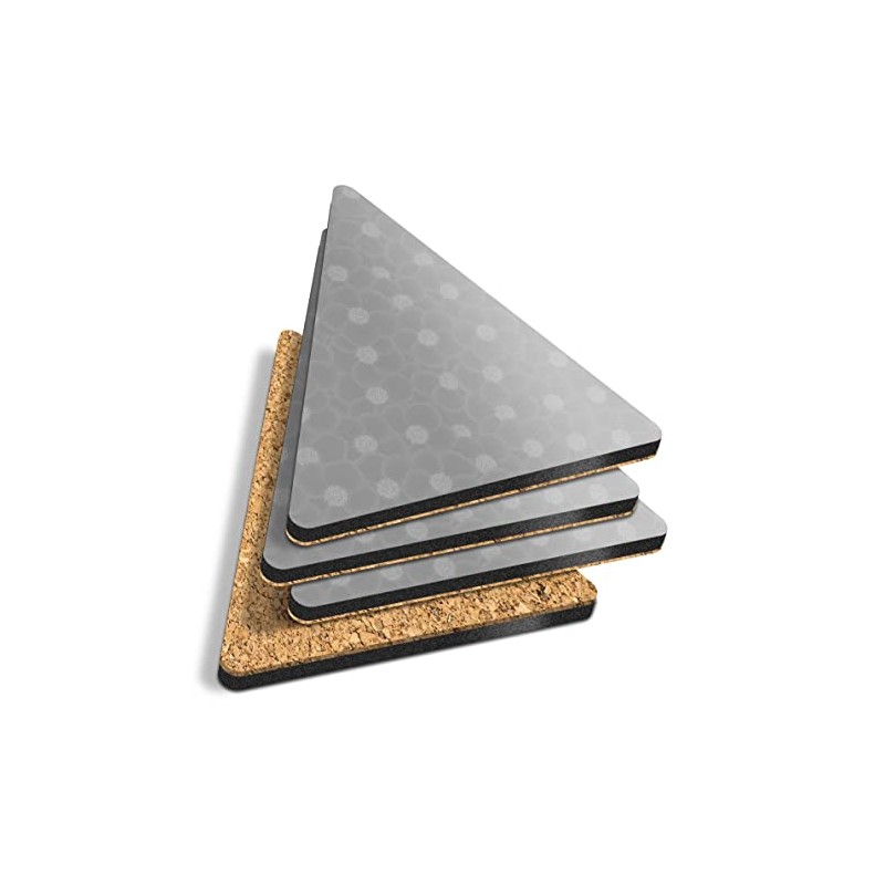 4 x Triangle Coasters - BW - Cute Yellow Buttercup
