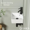 Wall Mount Corner Bathroom Sink, QISHKA 12" X 12" Square