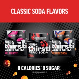 Ninja Thirsti Flavored Water Drops, ZERO SODA Variety Pack, Classic Soda Flavors, Sparkling or Still, Zero Calories, Zero Sugar, Makes 17, 12oz drinks, 3 Pack, WCFV8