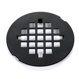 Shower Drain Cover, 4-1/4” Od Black Snap-in Shower Drain Strainer Round Showers Drains Showers Strainer Grid Easy-to-Install Bath Drains Cover Stainless Steel Replacement Floor Covers