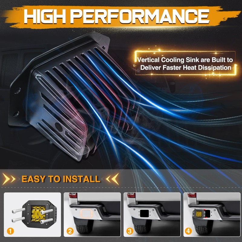 Flush Mount LED Pods, Niking Auto 2Pcs 80W 5 Inch