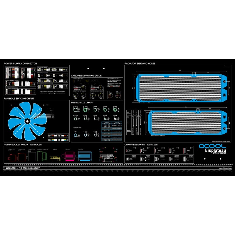 Alphacool 90334 Eisplateau Anti-Static Work- and mounting mat 120x60cm Water