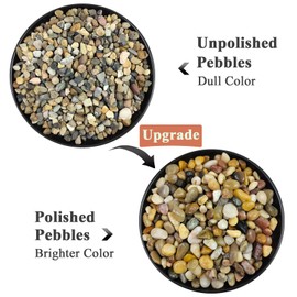 FANTIAN FANTIAN 10 lbs Aquarium Pea Gravel, 3/8 Inch Polished Pebbles. Decorative Stones River Rocks for Succulent Soil Cover, Fish Yank, Vase and Outdoor Garden Landscaping