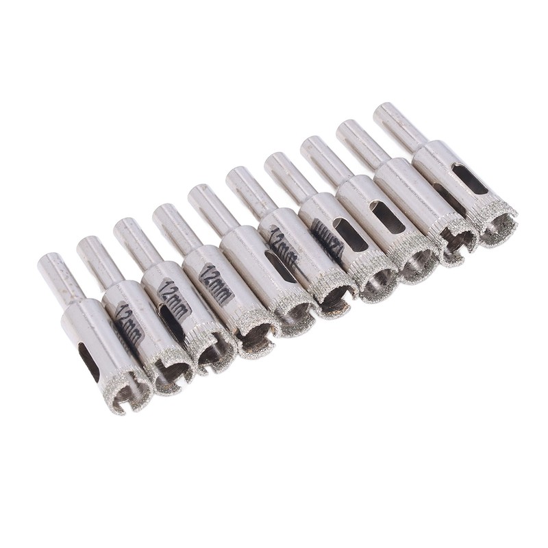 10Pcs Glass Drill Bit 12mm High Torsion Stable Fine Workmanship