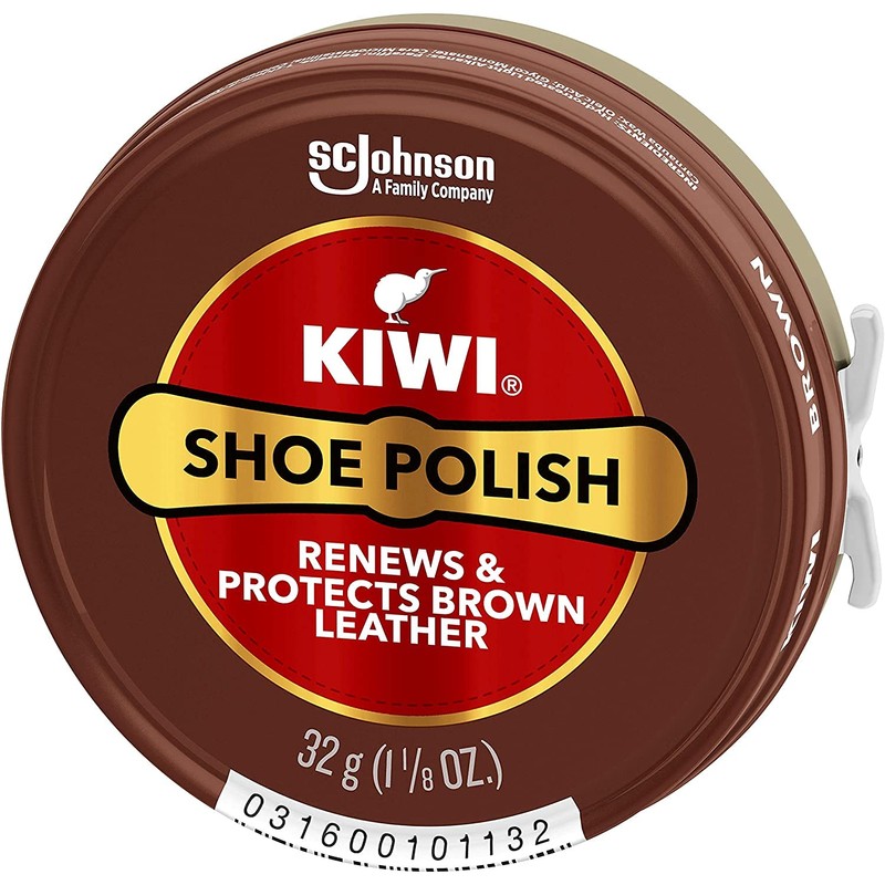 KIWI Shoe Polish, Brown, 1.125 oz (1 Metal Tin)