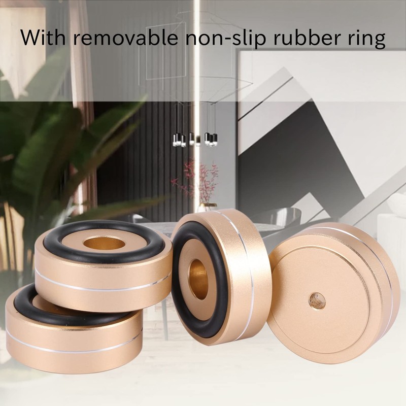 Aswalling 4PCS Turntable Isolation Feet Pads Aluminum Speaker Spikes Stand