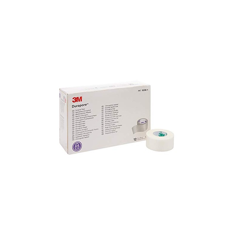 3M - Cinta quirúrgica Durapore de 1 x 10 yardas,