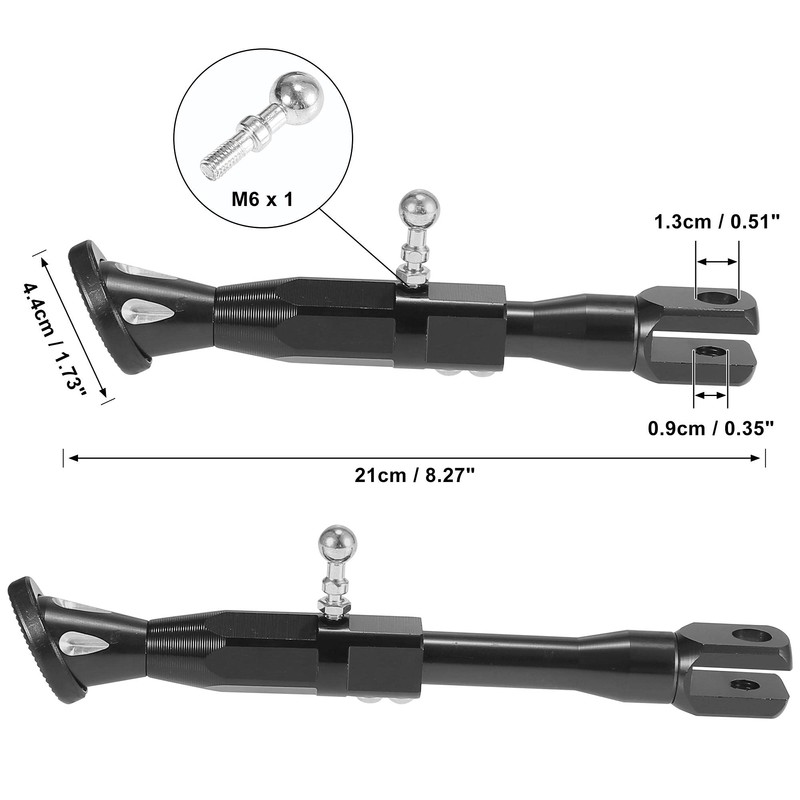 Motoforti Universal Adjustable CNC Aluminum Alloy Motorcycle Kickstand Side Support