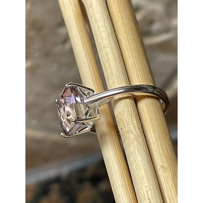Genuine 1ct Ametrine 925 Solid Sterling Silver Engagement Ring Size
