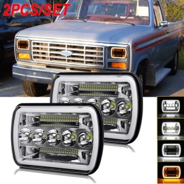 Unbranded Pair For Ford F-150 1981 1982 1983 1984 7x6" LED Headlights Hi Lo Beam H6054