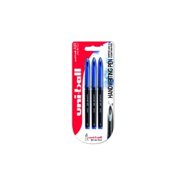 Uni-Ball UBA-188M Fountain Pen Tip 0.5mm Air Rollerball Pens, Blue Gel, 3 Pack